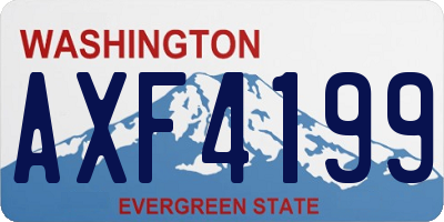 WA license plate AXF4199