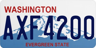 WA license plate AXF4200