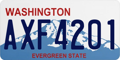 WA license plate AXF4201
