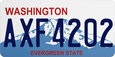 WA license plate AXF4202