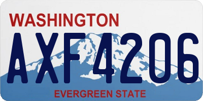 WA license plate AXF4206