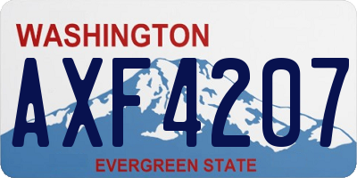 WA license plate AXF4207