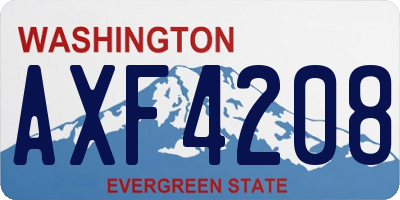 WA license plate AXF4208