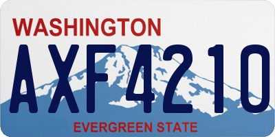WA license plate AXF4210