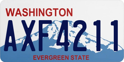 WA license plate AXF4211
