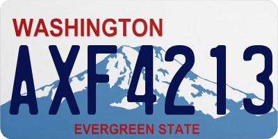 WA license plate AXF4213