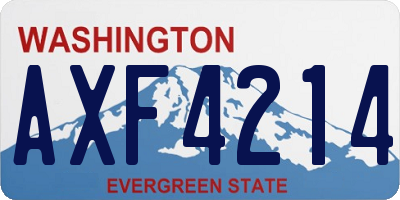 WA license plate AXF4214