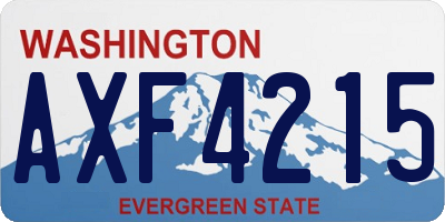 WA license plate AXF4215