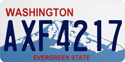 WA license plate AXF4217