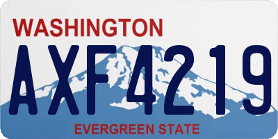 WA license plate AXF4219