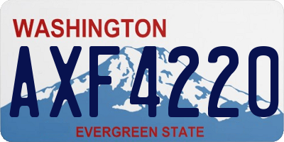 WA license plate AXF4220