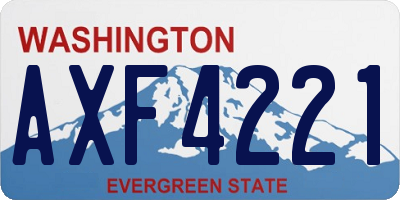 WA license plate AXF4221