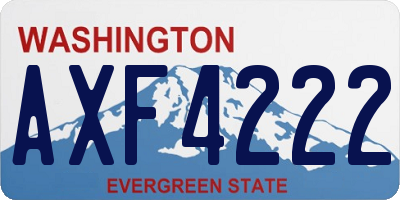 WA license plate AXF4222