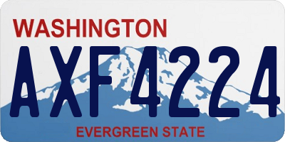 WA license plate AXF4224