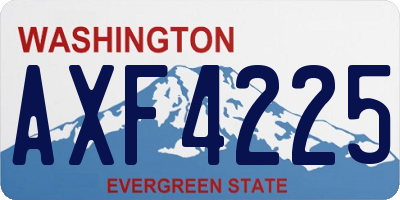 WA license plate AXF4225