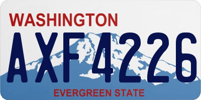 WA license plate AXF4226