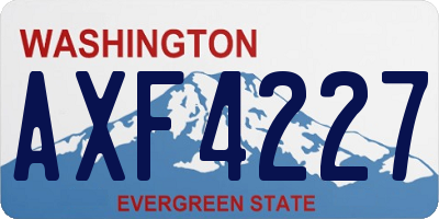 WA license plate AXF4227