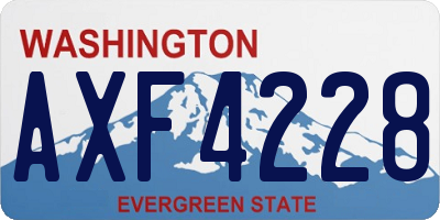 WA license plate AXF4228