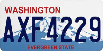 WA license plate AXF4229