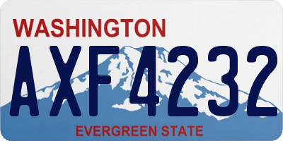 WA license plate AXF4232