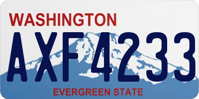 WA license plate AXF4233