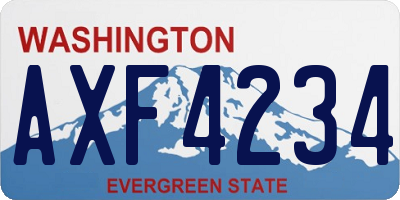 WA license plate AXF4234