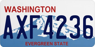 WA license plate AXF4236
