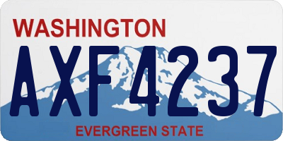 WA license plate AXF4237