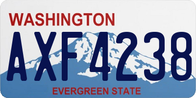 WA license plate AXF4238