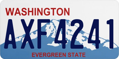 WA license plate AXF4241