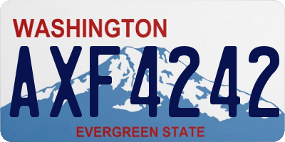 WA license plate AXF4242