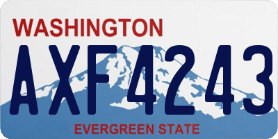 WA license plate AXF4243