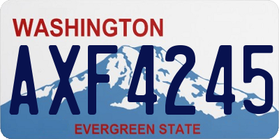 WA license plate AXF4245