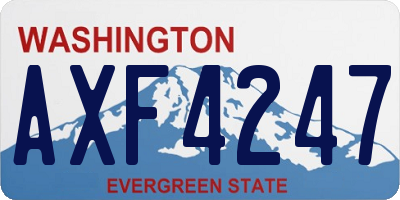 WA license plate AXF4247