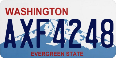 WA license plate AXF4248