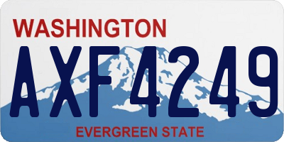 WA license plate AXF4249