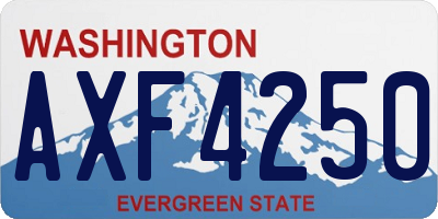 WA license plate AXF4250