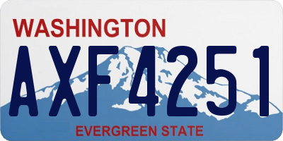 WA license plate AXF4251