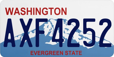 WA license plate AXF4252