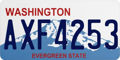 WA license plate AXF4253