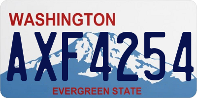WA license plate AXF4254