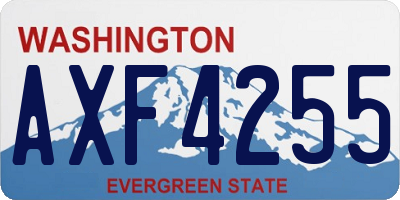 WA license plate AXF4255