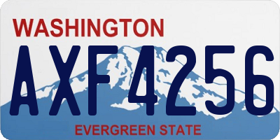 WA license plate AXF4256