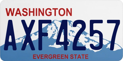 WA license plate AXF4257