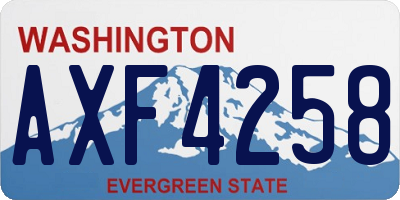 WA license plate AXF4258
