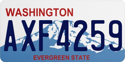 WA license plate AXF4259