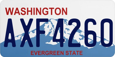 WA license plate AXF4260