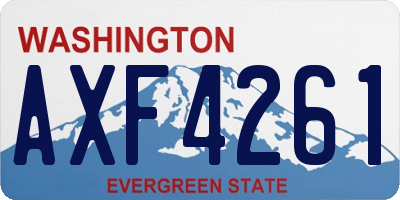 WA license plate AXF4261