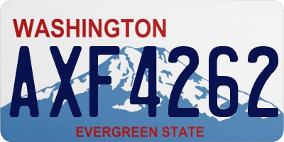 WA license plate AXF4262