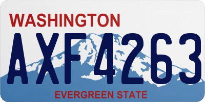 WA license plate AXF4263